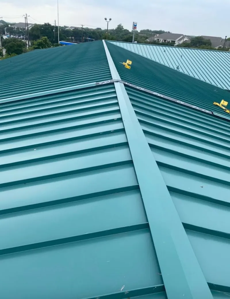 Green commercial metal roof ridge and valley for Metal Roof Repair in Moyock